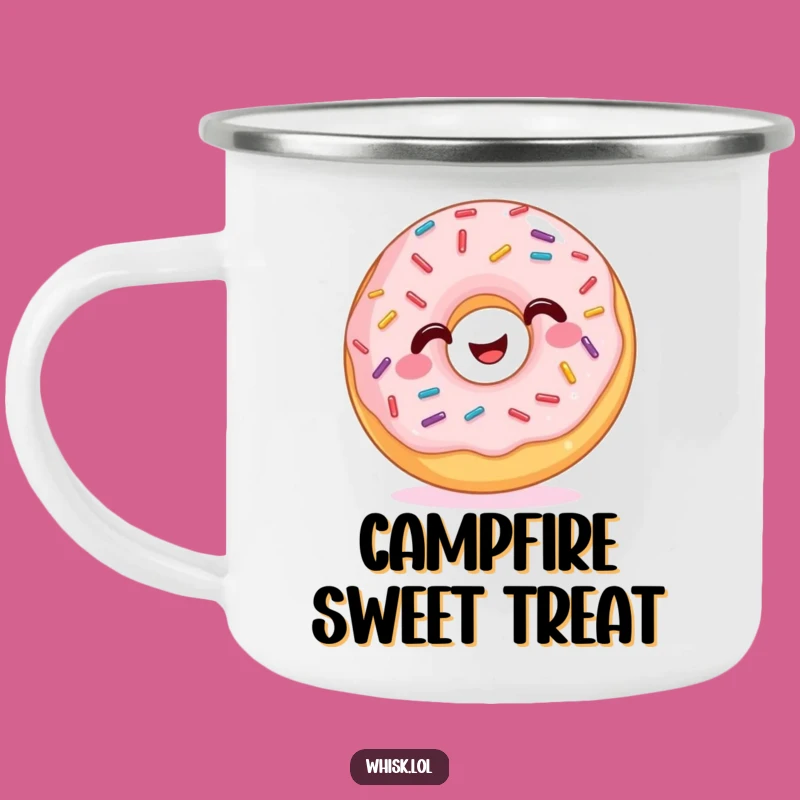 Funny Wiggling Donut Camping Mug: Enjoy Treats with Smiles Outdoors, Perfect Funny Gift!
