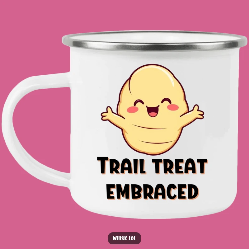 Funny Hugging Croissant Camping Mug: Enjoy Warm Drinks with Hugs, Perfect Funny Gift!