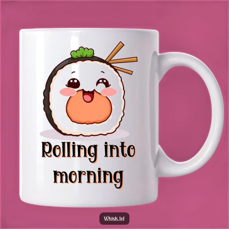 Funny Grinning Sushi Mug: Enjoy Your Brew with a Smile, Perfect Funny Gift!
