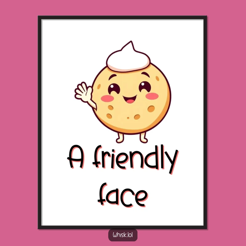 Funny Cookie Waving Digital Art: Instant Sweetness for Your Walls
