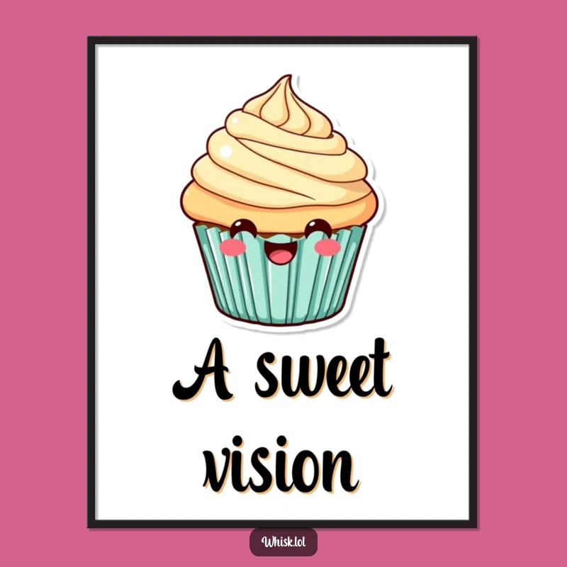 Funny Cheerful Cupcake Digital Art: Instantly Brighten Your Space with this Funny Gift!