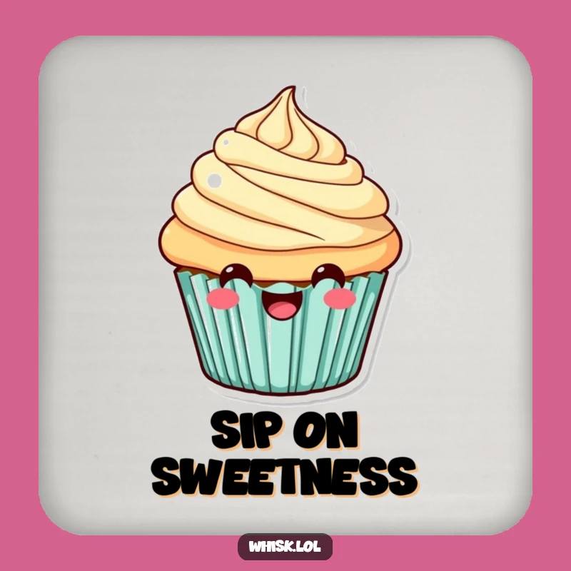 Funny Cheerful Cupcake Coasters: Protect Surfaces with Sweet Smiles, Perfect Funny Gift Set!