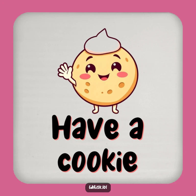 Funny Cookie Waving Coaster: Protect Surfaces with Sweetness
