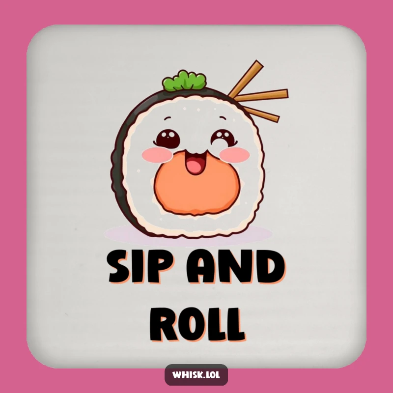Funny Grinning Sushi Coasters: Protect Surfaces with Smiles, Perfect Funny Gift Set!