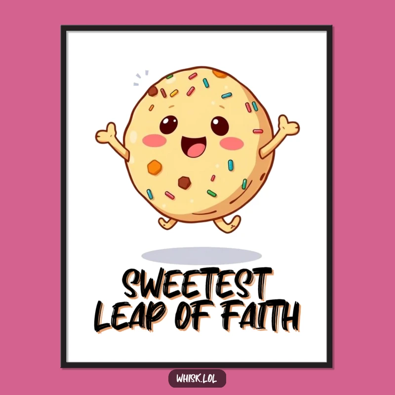 Funny Bouncing Cookie Poster - Delightful Sprinkles Art, Hilarious Wall Decor Funny Gift