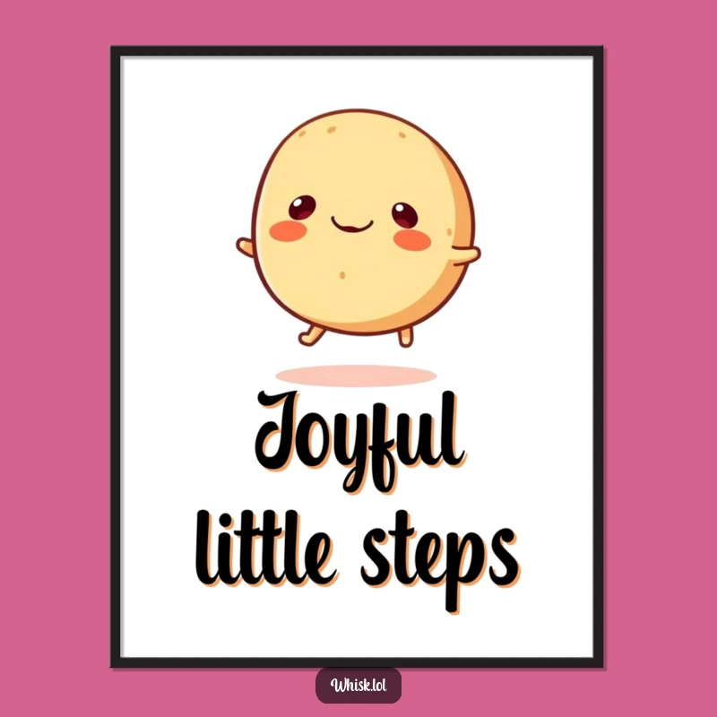 Funny Bouncing Bread Roll Poster - Happy Carb Art, Perfect Wall Gift!