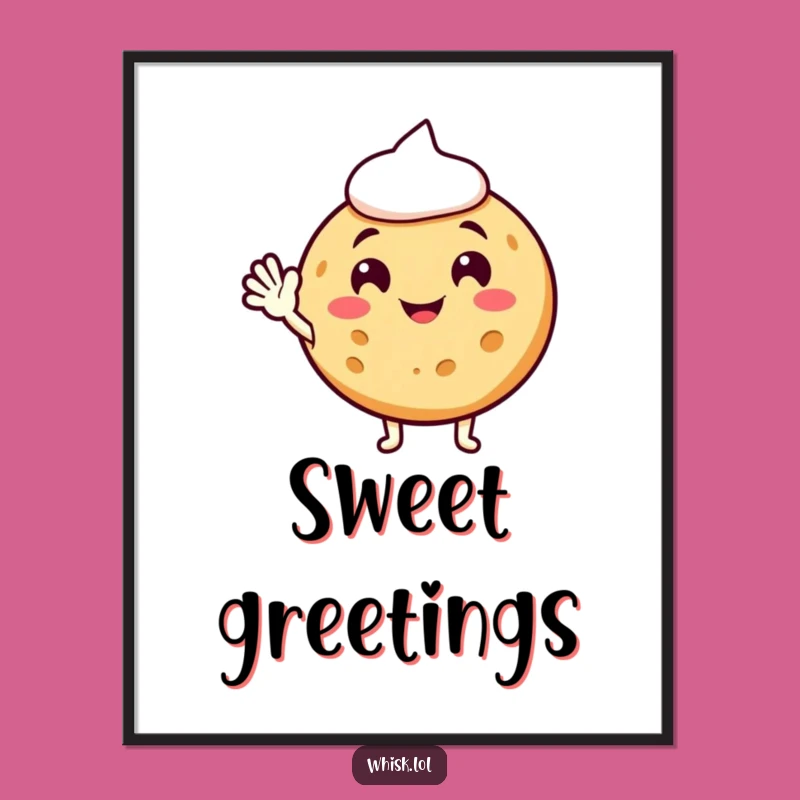 Funny Cookie Waving Poster: Sweet Greetings for Your Walls