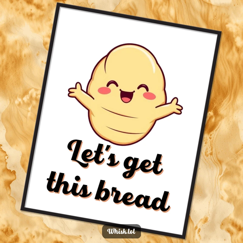 Funny Free Printable Croissant Hug Wall Art: A smiling croissant with arms outstretched, offering a giant, warm hug.