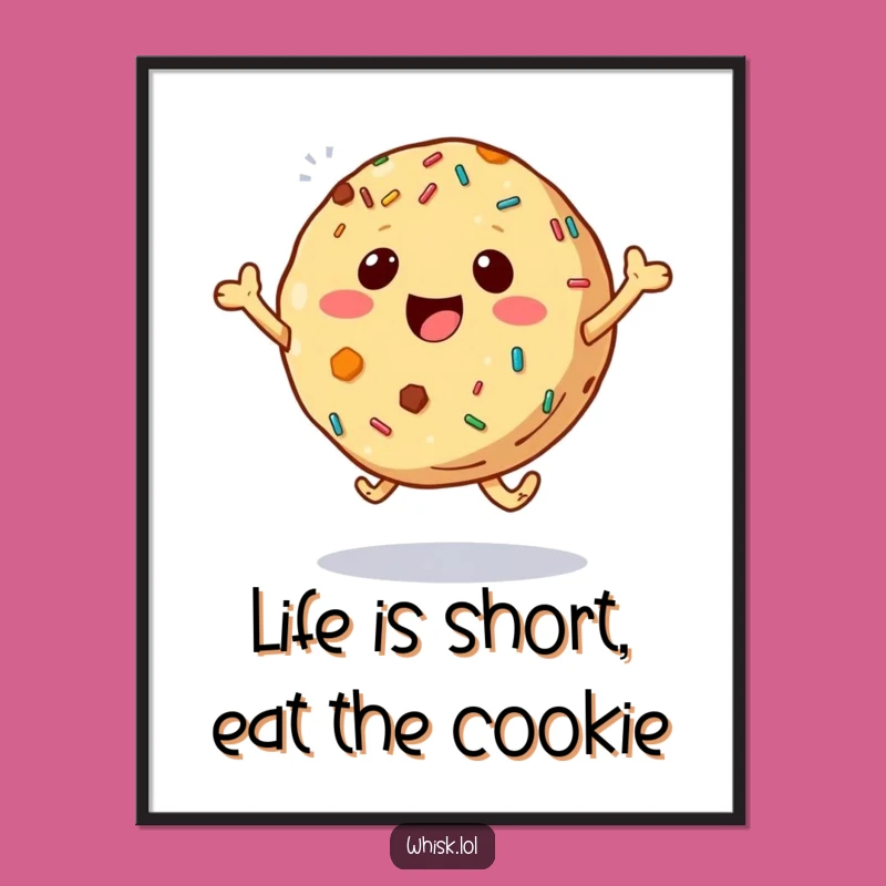 Funny Free Printable Wall Art: Bouncing Cookie, Joyful Leaping Sprinkles Downloadable Decor