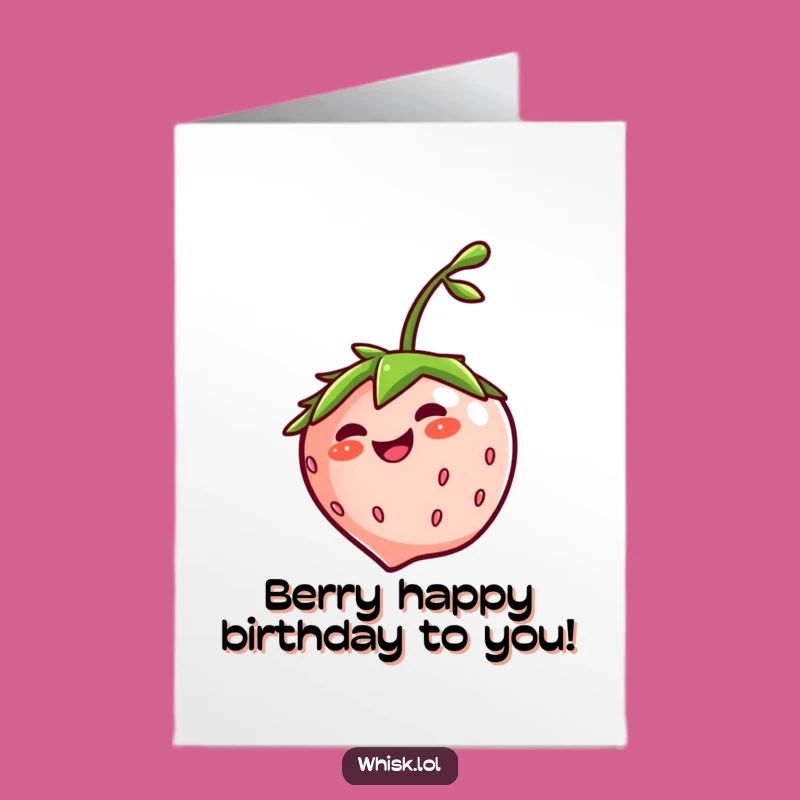 Free Printable Birthday Card: Giggling Strawberry, Spinning Fun Downloadable Gift