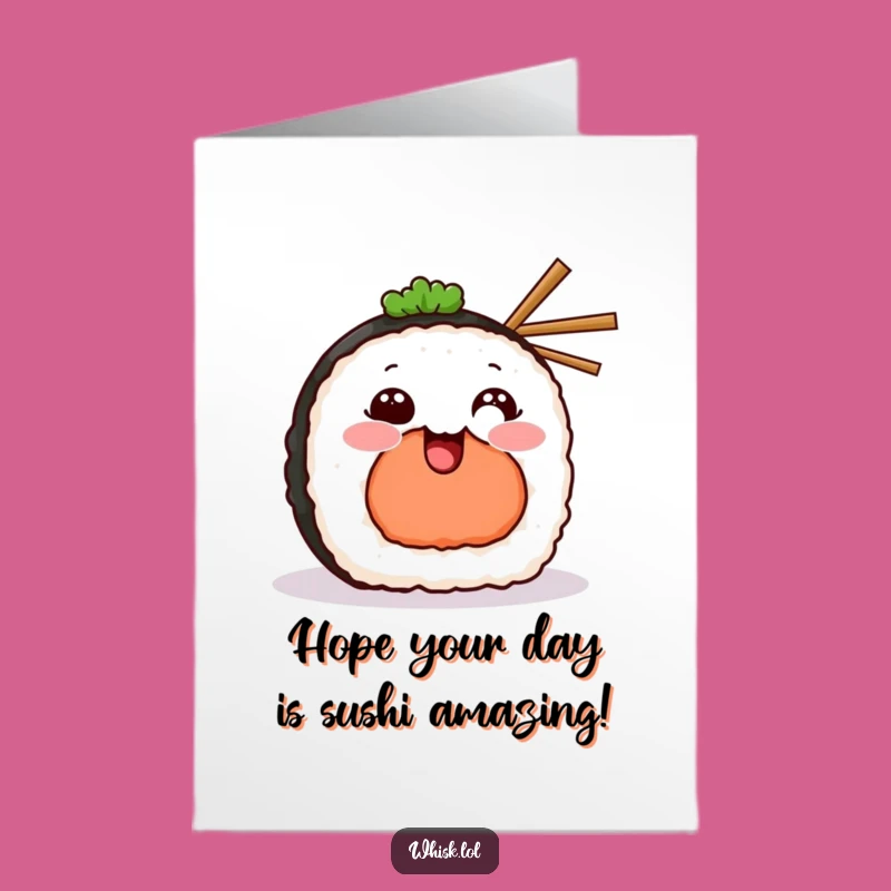 Free Printable Sushi Birthday Card: Funny Chopstick Downloadable Gift