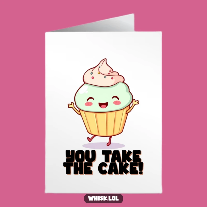 Free Printable Congrats Card: Cupcake's Victory Dance, Humorous Downloadable Gift