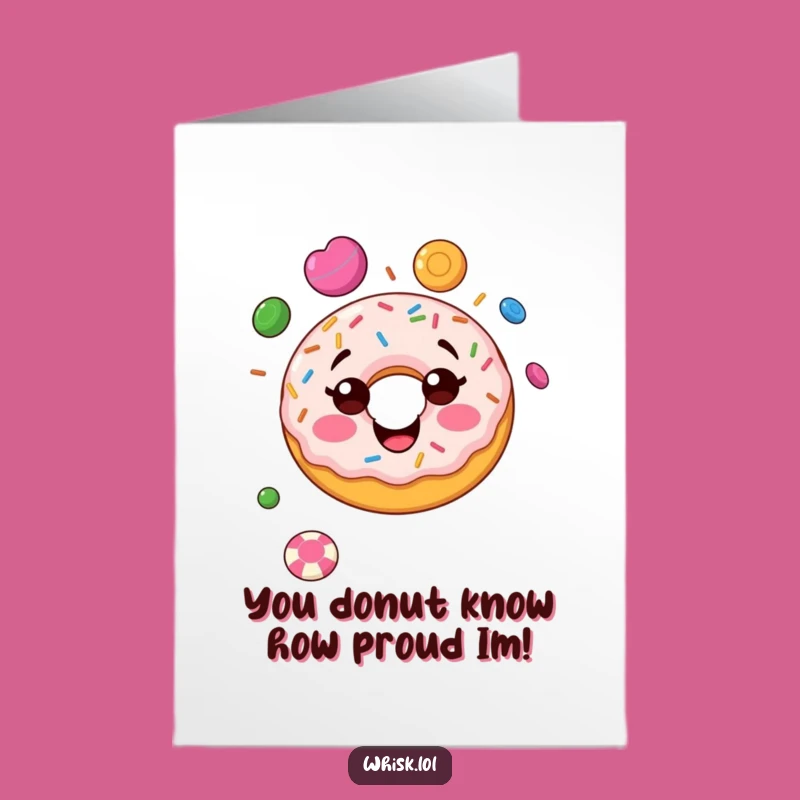 Free Printable Donut Congrats Card: Juggling Success, Humorous Downloadable Gift!