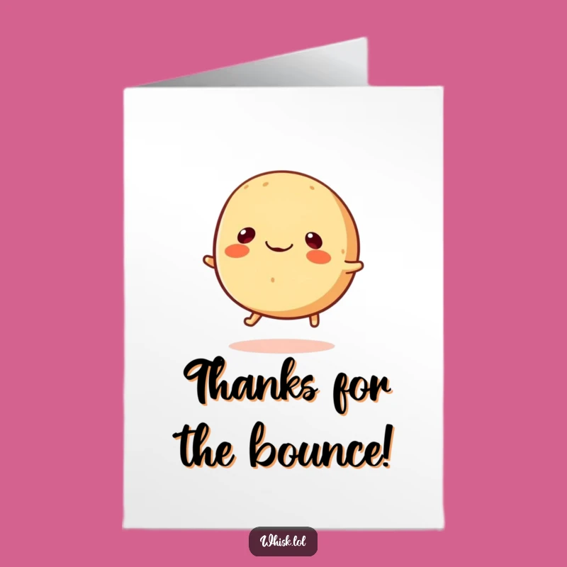 Free Printable Thank You Card: Bouncing Bread Roll Funny Downloadable Gift