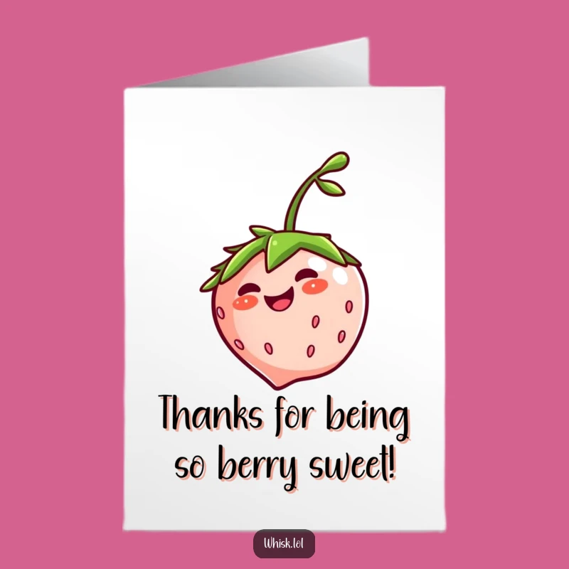Free Printable Thank You Card: Giggling Strawberry, Fun Thanks Downloadable Gift