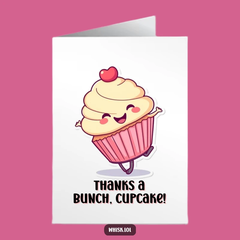 Free Printable Cupcake Thank You Card: Flipping Gratitude, Funny Downloadable Gift!