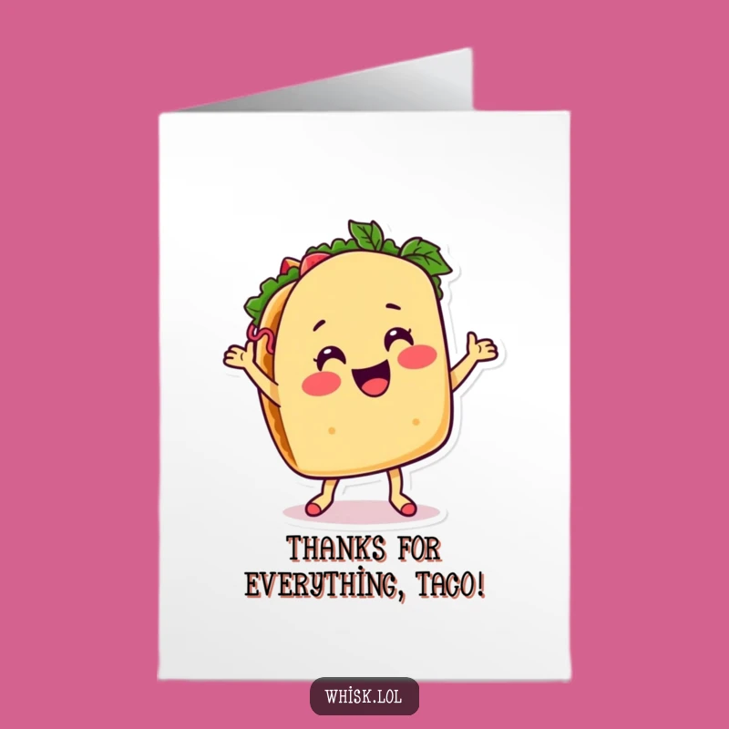Free Printable Taco Thank You Card: Dancing Gratitude, Funny Downloadable Gift!