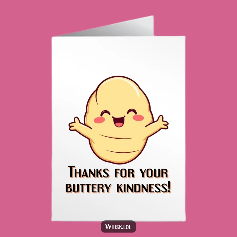 Free Printable Thank You Croissant Card: Humorous Huggable Downloadable Gift