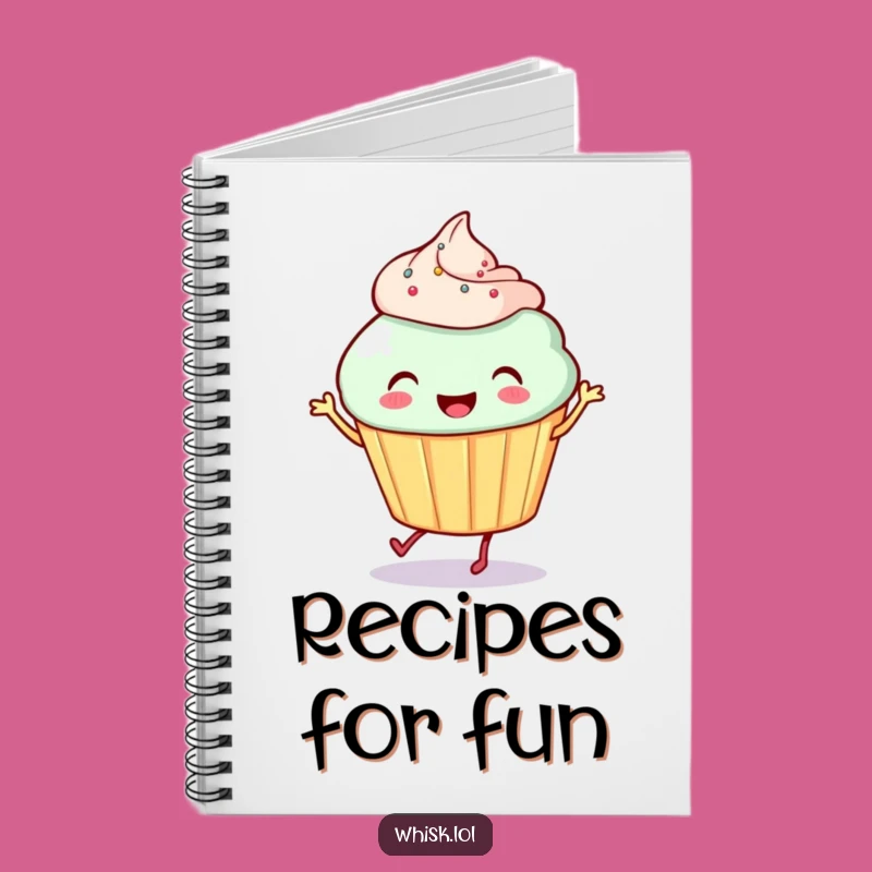 Funny Cupcake Notebook: Spiral Bound Dancing Cupcake Journal, Hilarious Dessert Design, Perfect Funny Gift