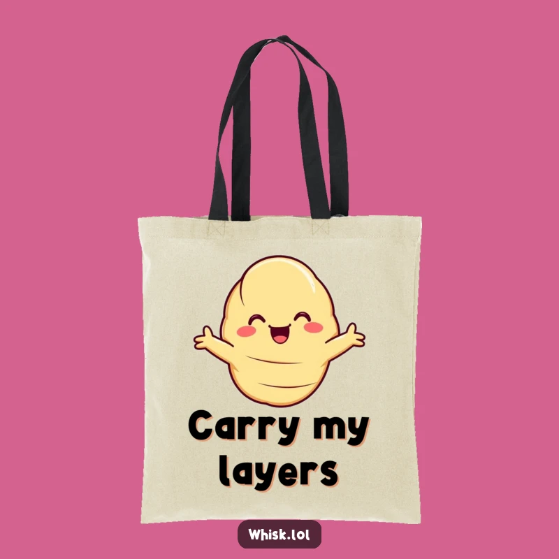 Funny Hugging Croissant Tote Bag: Carry Your Day with a Smile, Perfect Funny Gift!
