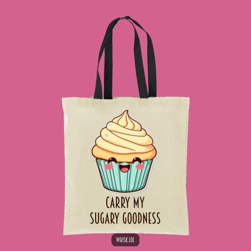 Funny Cheerful Cupcake Tote Bag: Carry Your Essentials with a Smile, Perfect Funny Gift!