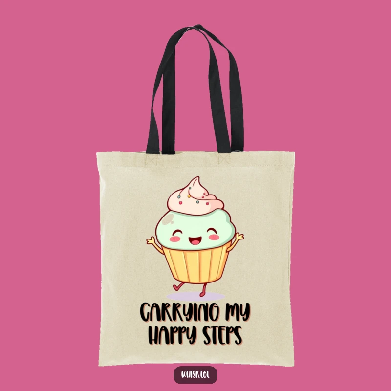 Funny Cupcake Tote Bag: Spacious Dancing Cupcake Bag, Hilarious Dessert Design, Ideal Funny Gift