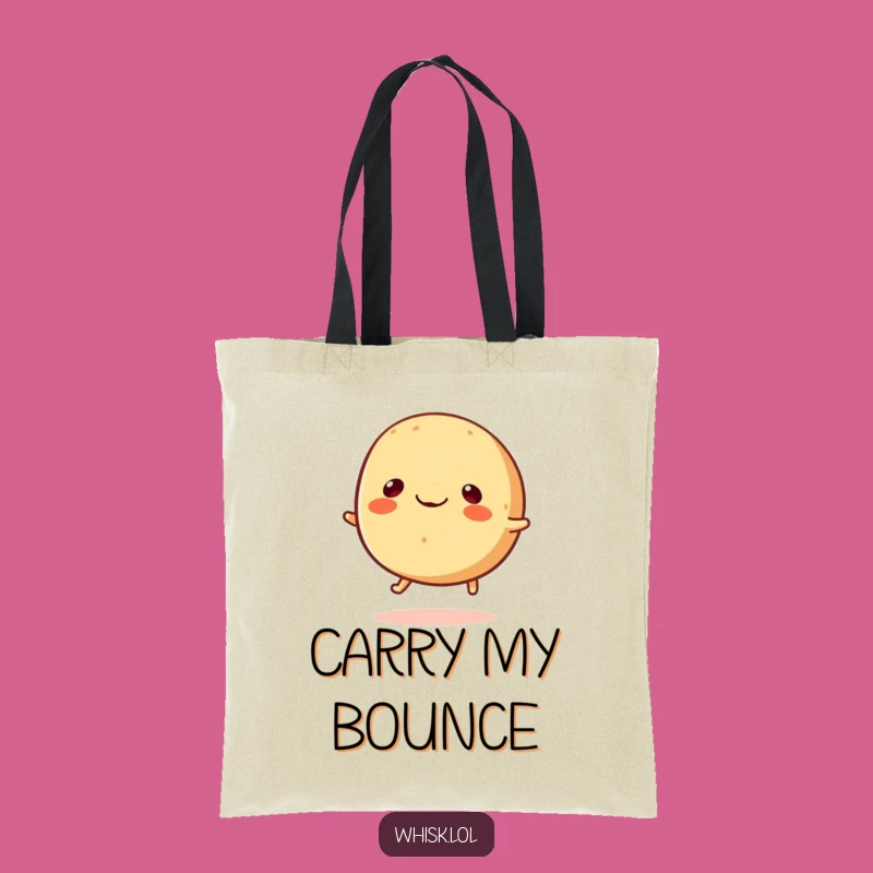 Funny Bouncing Bread Roll Tote Bag - Happy Carb Carry-All, Amusing Gift!
