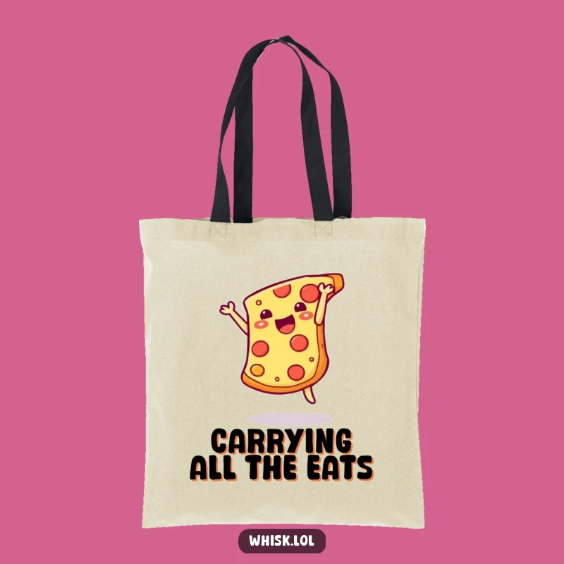 Funny Pizza Somersault Tote Bag - Carry Your Cheesy Style, Cute Funny Gift