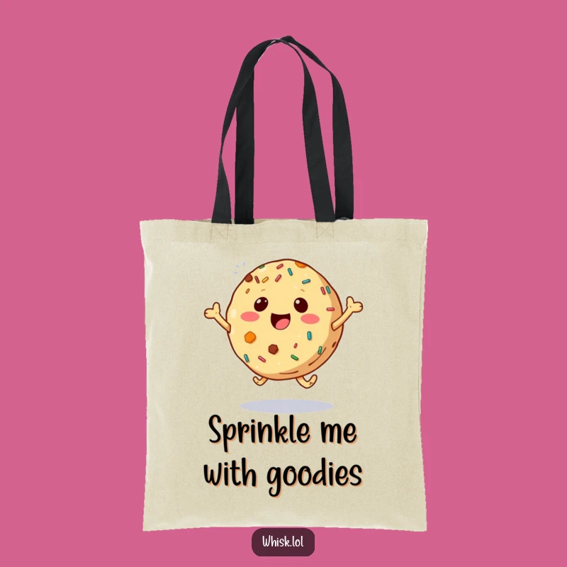 Funny Bouncing Cookie Tote Bag - Sprinkles of Happiness on the Go, Cute Funny Gift